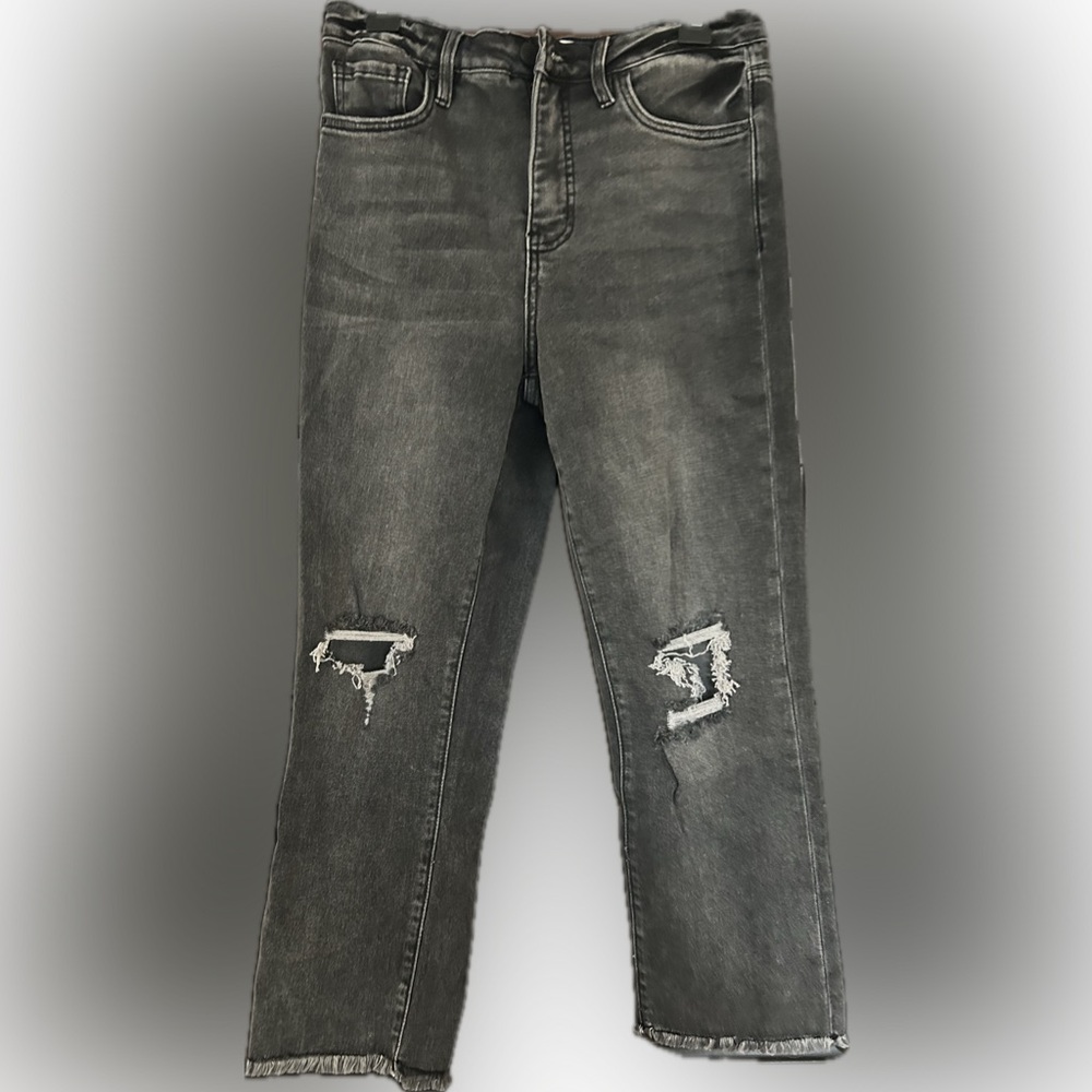 Charcoal Distressed Skinny Jeans